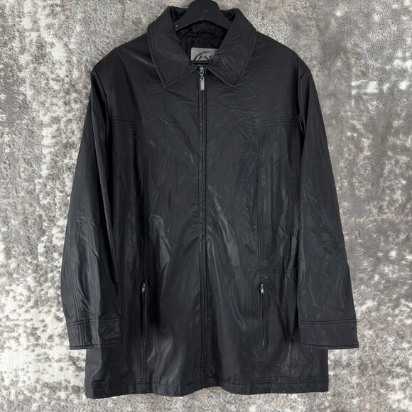 Weather Tamer Plus Size 1X Faux Leather Full Zip Jacket Black Long Sleeve Outdoo - Picture 1 of 10